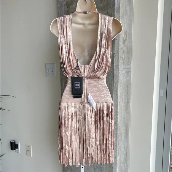 Herve Leger Shimmering Pink Mini Dress - Picture 3 of 7